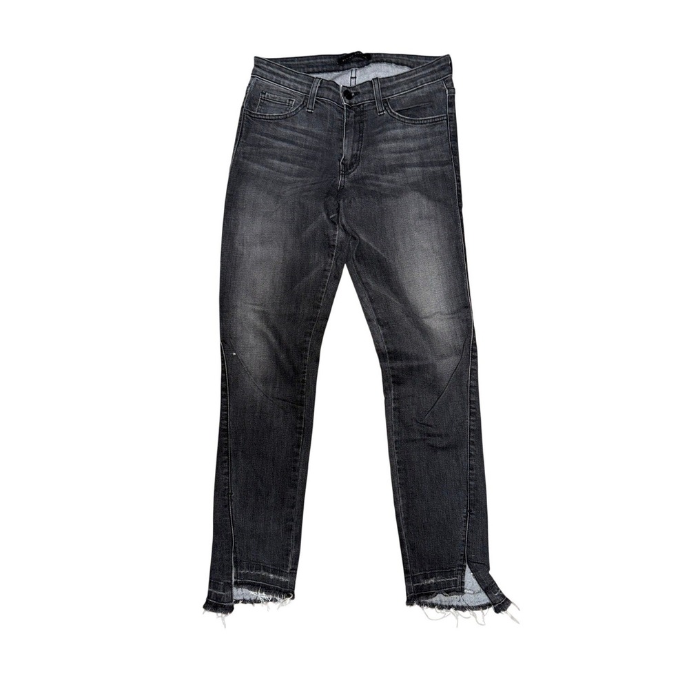 FLYING MONKEY Womens Black Skinny Jeans Size 27‎ High Rise Split Hem Distressed